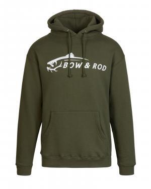 bow and rod hoodie - green