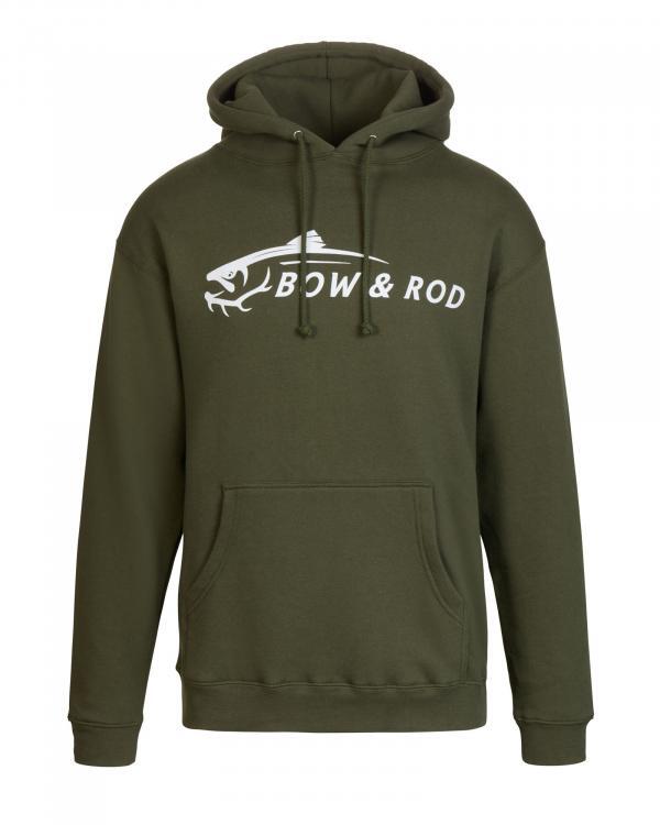 bow and rod hoodie - green