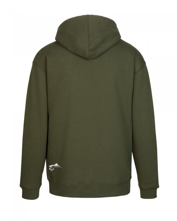 green bow and rod hoodie back