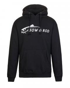 black bow and rod hoodie front