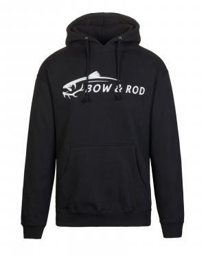 black bow and rod hoodie front