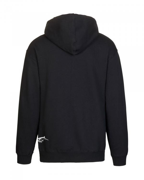 black bow and rod hoodie back