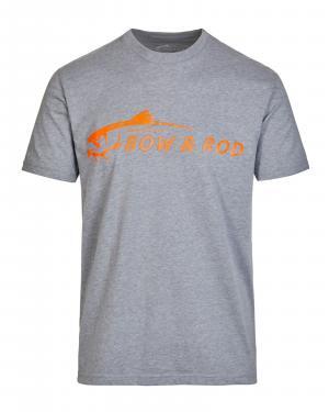 bow and rod grey t-shirt front