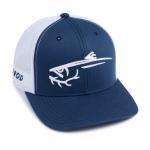 bow & rod chinook hat - blue and white